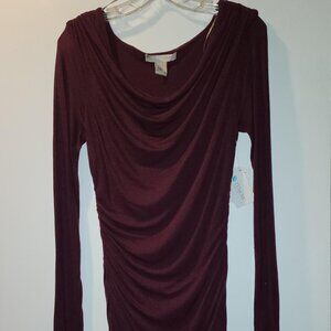 Forever 21 Ruched Burgundy Dress Size Large